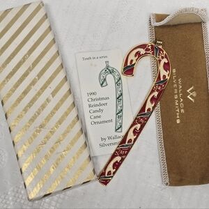 Wallace Silversmiths 1990 Candy Cane Reindeer Christmas Ornament Vintage NEW